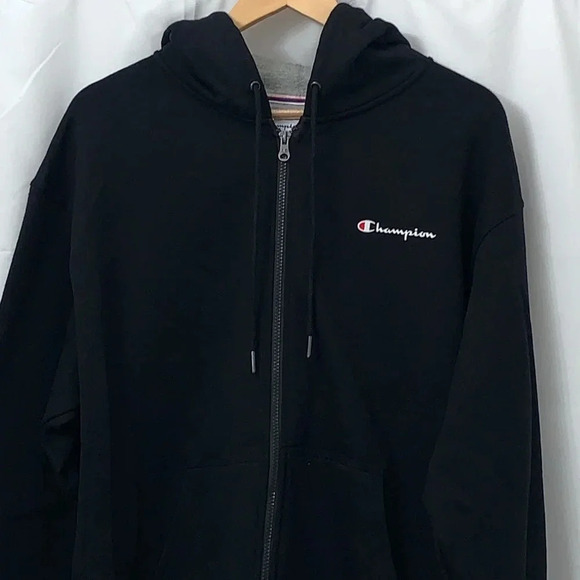 Men’s Champion Full Zip Black Hoodie Size Large NEW WITH TAGS - Picture 3 of 7